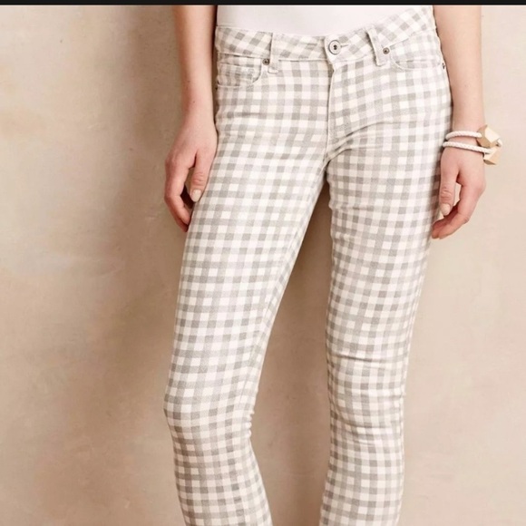 PAIGE Verdugo Ankle Skinny Jeans in Grey Gingham size 25 - Picture 3 of 12